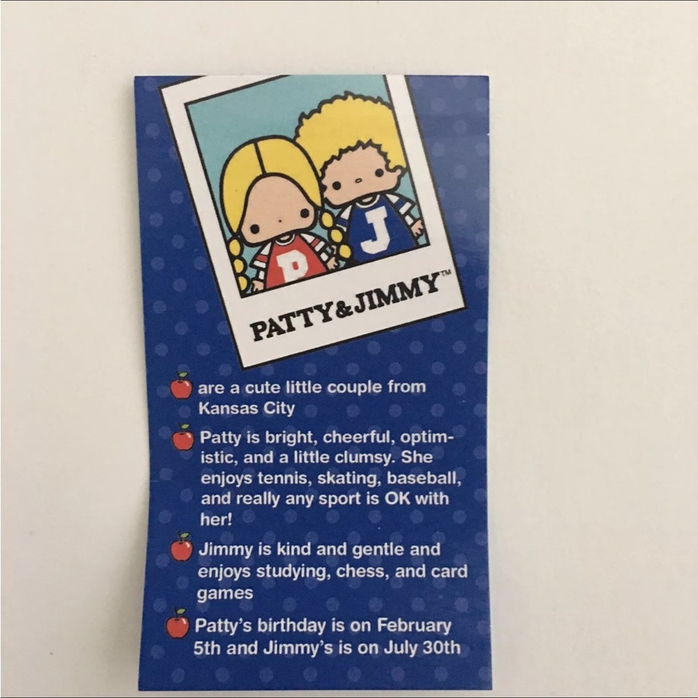 New Sanrio Friend of the Month Pin Patty and Jimmy & Story Card Feb 2017 NIP - Picture 5 of 6